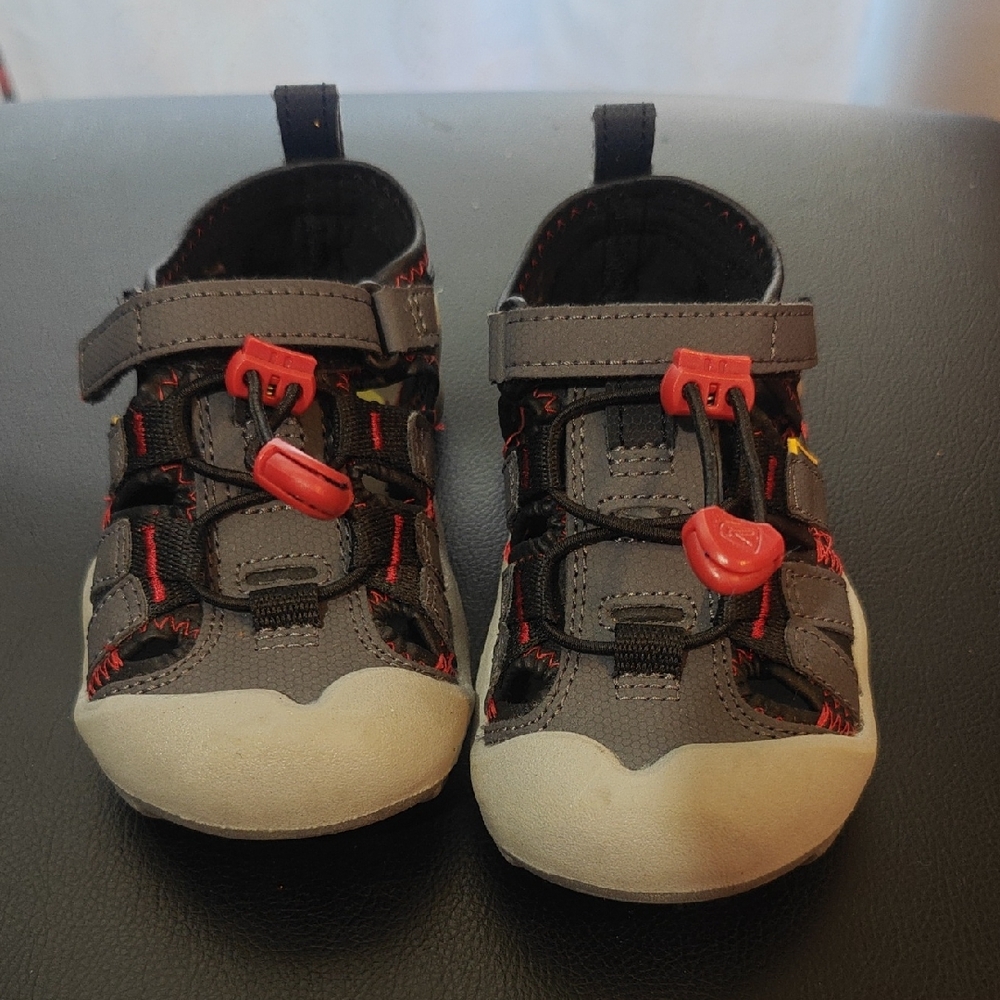 Keen Kids Gray and Red Sandals
